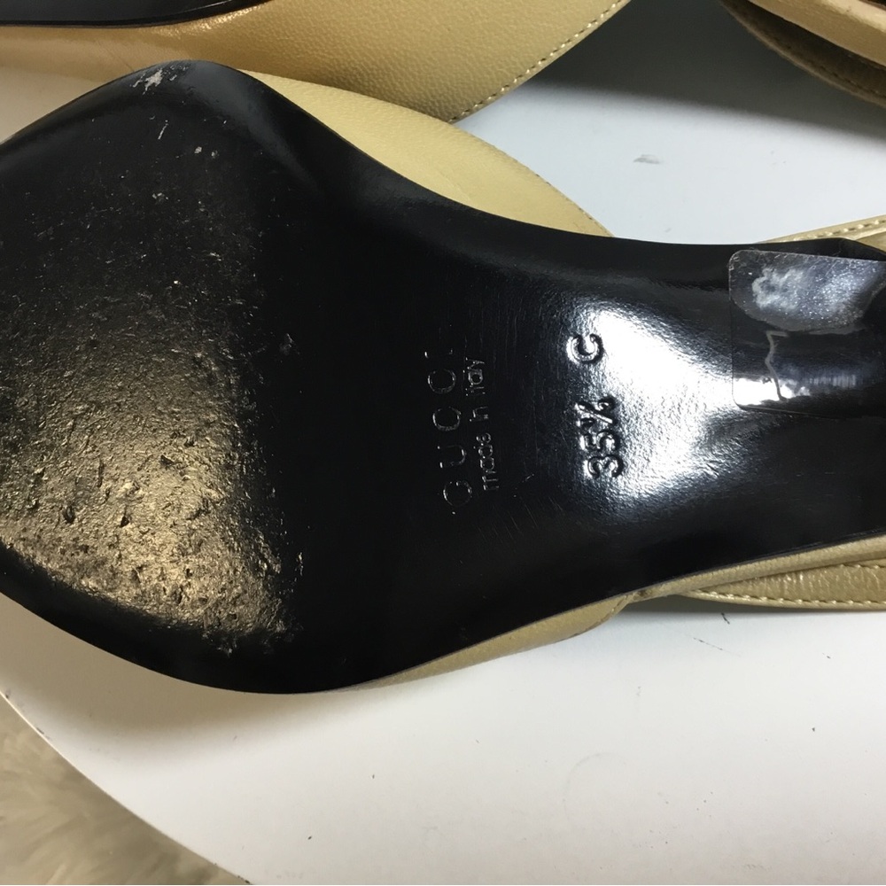 Gucci Leather Pointed-Toe Slingback Pumps - Picture 7 of 8